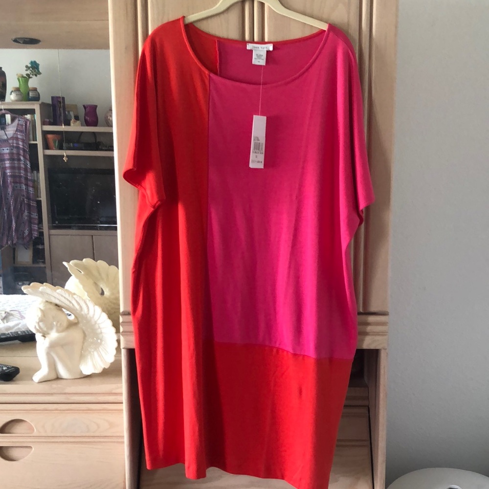 Joan Vass plus size color block dress